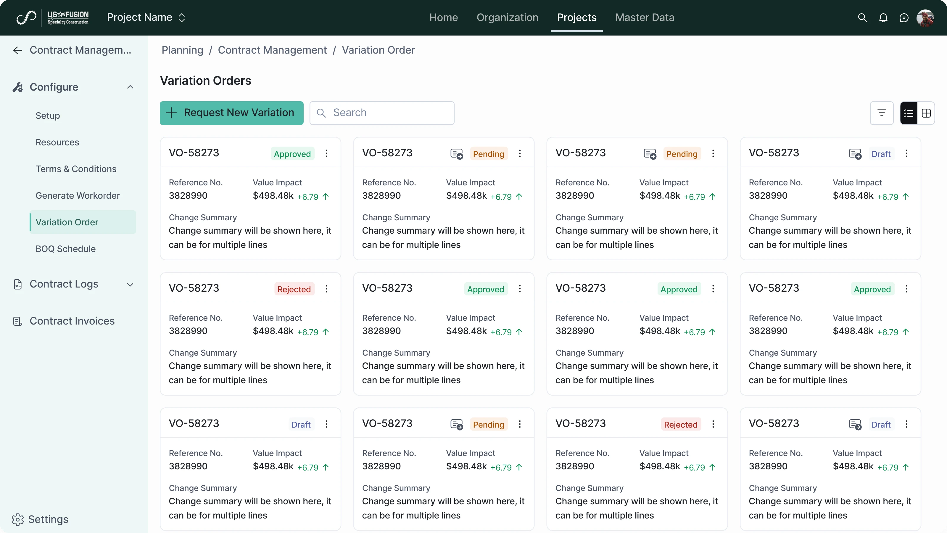 Change and Amendment Management