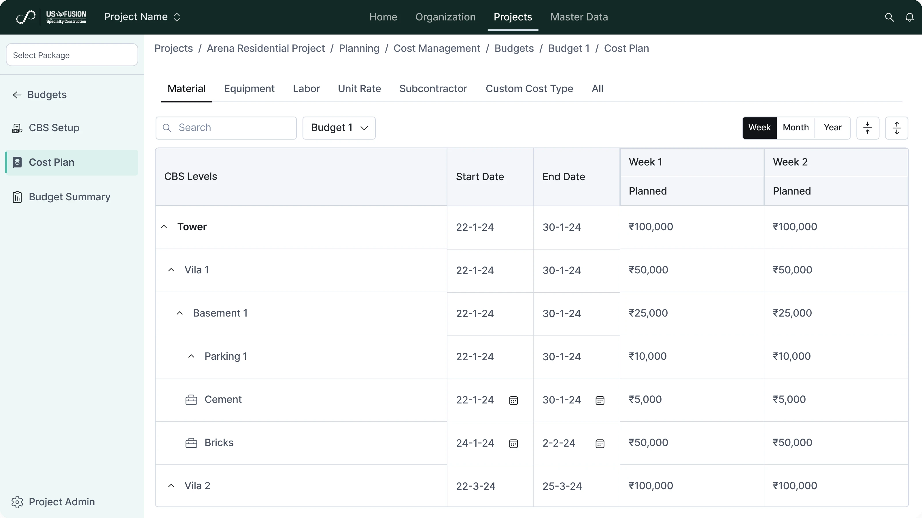 Planned vs Actual Cost Analysis