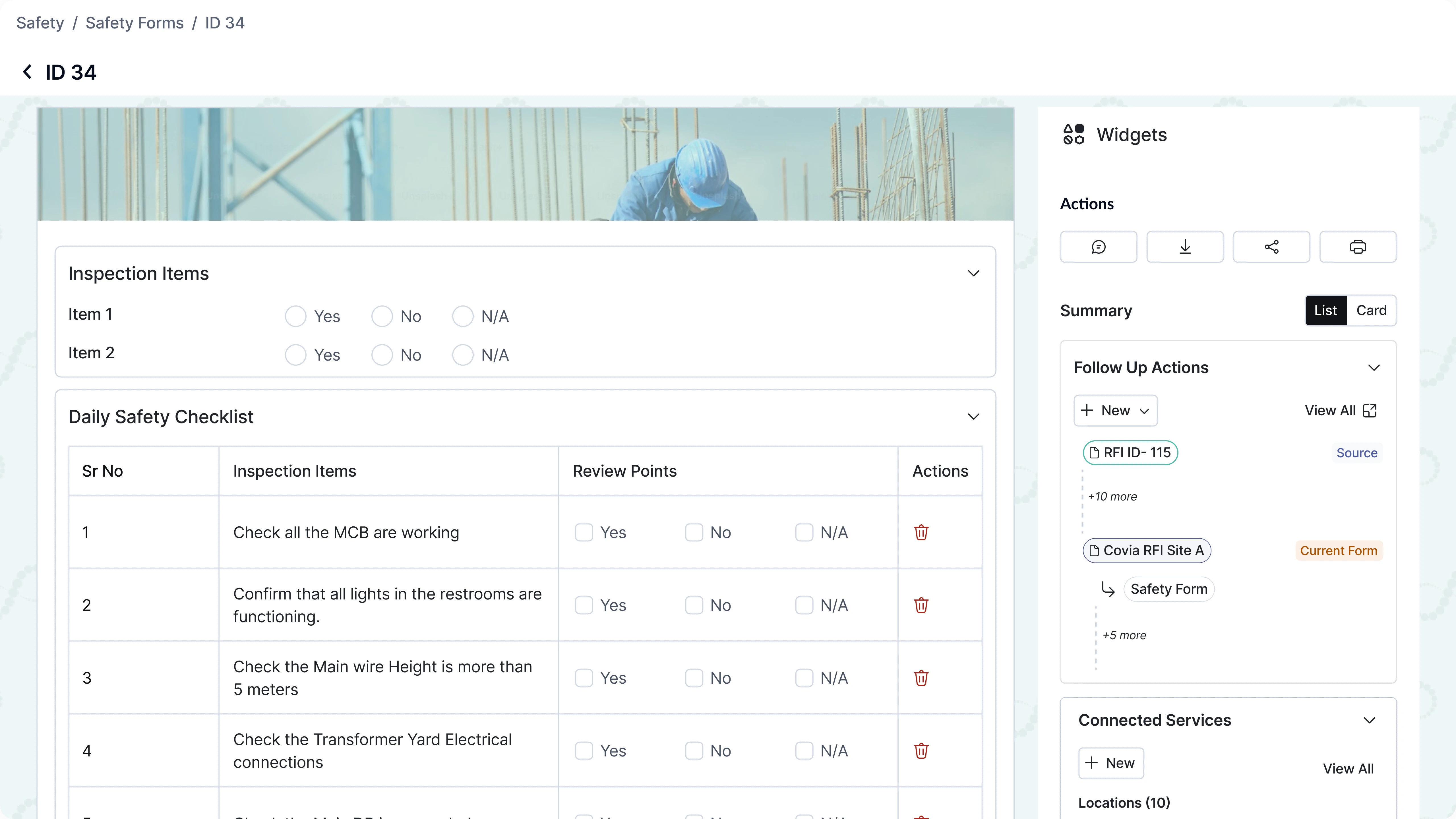 Safety Inspections and Checklists
